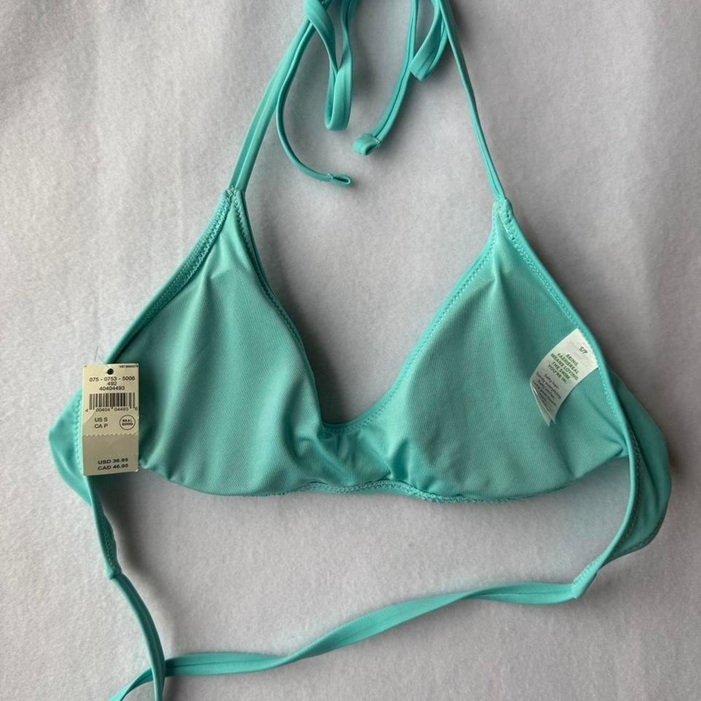 NWT Aerie Real Good Mint Green Studded Bikini Top Size Small UPF 50 - Picture 3 of 5